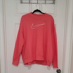 Nike Coral Crewneck Sweatshirt with White Swoosh